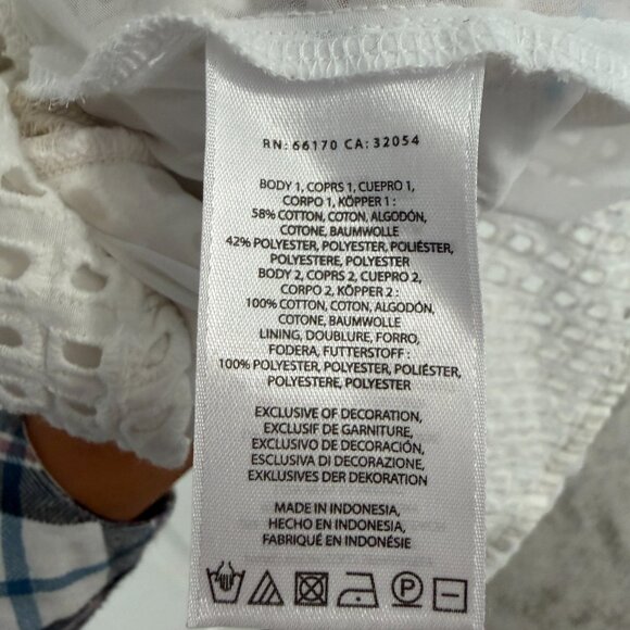 Anthropologie Layered Eyelet Sheer Sweater Shirt Medium Cottage Preppy - Picture 7 of 7